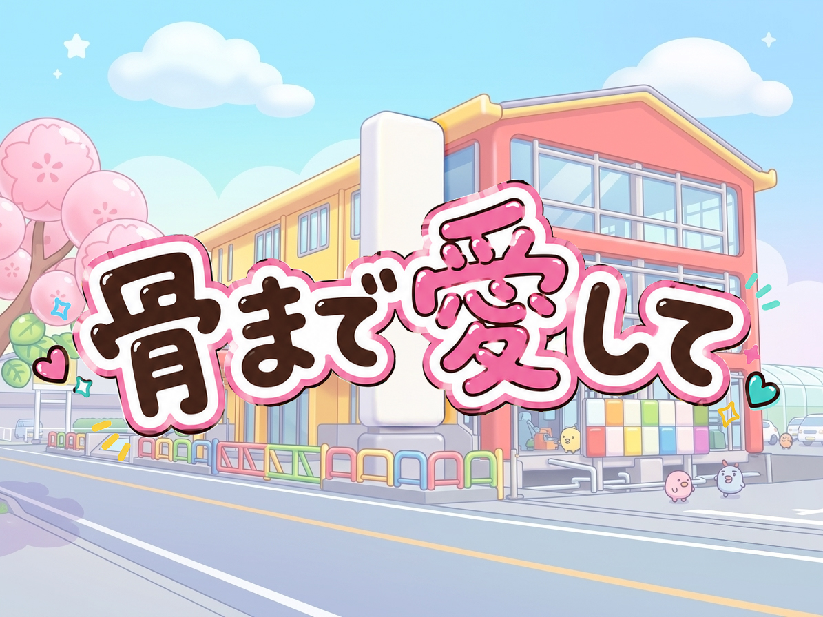 骨まで愛して・キャニコム本社と桜のイラスト